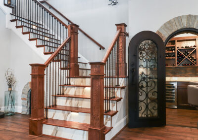 Interior downstairs with wine cellar demonstrating successful Construction Management