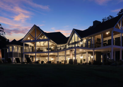 Lake House at night demonstrating Architectural Design
